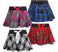 Crazy Chick® Children Girls Mini Bow Tartan Skirt 5-10 Years - Royal Blue