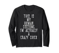 Crazy Chick Costume for Girlfriend Funny Halloween Costume Long Sleeve T-Shirt