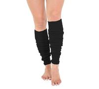 Crazy Chick® Deluxe Luxurious Ladies 80's Plain Ribbed Leg Warmers Legwarmers 12 Color TU TU (Black)
