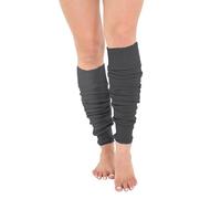 Crazy Chick® Deluxe Luxurious Ladies 80's Plain Ribbed Leg Warmers Legwarmers 12 Color TU TU (Grey)