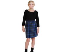 Crazy Chick® Girls Box Pleated Tartan Check Skirt Kids School Uniform Fancy Dress Party Skirt (11-12 Years, Blue)