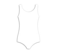 Crazy Chick® Girls Cotton Stretch Leotards Kids School PE Ballet Dance Gymnastics Sleeveless Bodysuit Age 3-13 Years (White Sleeveless, 5-6 Years)
