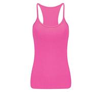 Crazy Chick® Girls Microfiber Vest Top Children Plain Stretch Fancy Party Wear Tops Age 5-12 Years (5-6 Years, Pink)