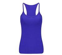 Crazy Chick® Girls Microfiber Vest Top Children Plain Stretch Fancy Party Wear Tops Age 5-12 Years (7-8 Years, Royal Blue)