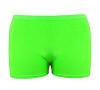 Crazy Chick® Girls Neon Stretch Hot Pants Shorts Dance Gym Tutu Shorts Age: 5-12 yrs (Green, 7-8 Years)