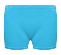 Crazy Chick® Girls Neon Stretch Hot Pants Shorts Dance Gym Tutu Shorts Age: 5-12 yrs (Turquoise, 9-10 Years)