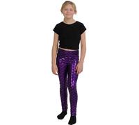 Crazy Chick® Girl's Shiny Mermaid Leggings Metallic Fish Scale Tights Mermaid Costume Age 5-13 Years