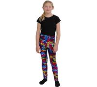 Crazy Chick® Girl's Shiny Mermaid Multi Colour Leggings Metallic Fish Scale Tights Mermaid Costume - 7-8 Years