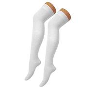 Crazy Chick® Girls Teens Ladies Neon Plain Socks In 8 Vibrant Colours Over The Knee Socks/Knee High (UK, Alpha, One Size, Regular, Regular, White)