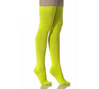 Crazy Chick® Girls Teens Ladies Neon Plain Socks In 8 Vibrant Colours Over The Knee Socks/Knee High (Yellow)