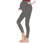 Crazy Chick Hugs & Kisses London Ladies Maternity Over Bump Stretchy Adjustable Full Ankle Length Leggings (12, Charcoal)