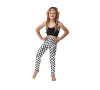 Kids Full Length Elastic Waist Fish Scale Mermaid Disco Legging - Girls Metallic Shiny Wet Look Comfortable Stretchy Tights Dance Party Children Tights Pants (7-8 Years, Silver)