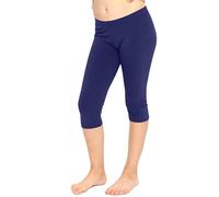 Crazy Chick® Kids Girls 3/4 Length Cropped Cotton Pants, Children Casual Wear Basic Plain Non See Through Sport Gym Yoga Cycling Trouser Capri Leggings UK 1-13 Years, (Navy-8-9 Years)