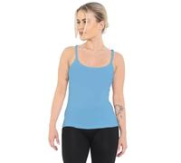 Crazy Chick® Ladies Basic Solid Camisole, Womens Plain Stretchy Adjustable Sleeveless Cami Strappy Vest Top Sizes 8-16, (Turquoise-Polyester-8)