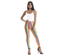 Crazy Chick® Ladies Rainbow Clown Leggings Circus Carnival Women Fancy Dress Outfit Accessory (Medium/Large)