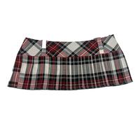 Crazy Chick Ladies Women Scottish 9" INCH Tartan Skirt Checkered Pleated MINI Short Kilt Skirt (UK Size: 12, Red & White Tartan)