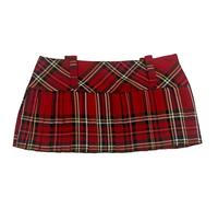 Crazy Chick Ladies Women Scottish 9" INCH Tartan Skirt Checkered Pleated MINI Short Kilt Skirt (UK Size: 14, Red Tartan)