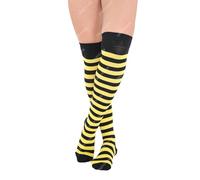 Crazy Chick® Microfiber Neon Yellow Vest Top, Tutu OTK, Fishnet Gloves Fancy Dress Set (Black Yellow OTK, One Size)