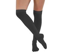 Crazy Chick® New Girls Over The Knee Plain Microfiber Socks Assorted Colours Thigh High Socks UK Size 4-6 (Black)