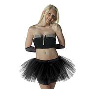 Crazy Chick New Ladies 1980s Neon Tutu Skirt Fancy Dress 3 Layers Hen Party Fancy Dress Skirts UK Size 8-20, (UK One Size - Black)