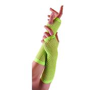 Crazy Chick New Long Fishnet Gloves Assorted Colours Fingerless Gloves, Party Fancy Dress Tutu, Neon Fishnet Gloves (Green)