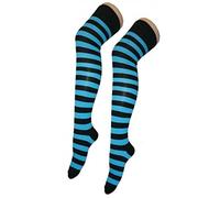 Crazy Chick New Womens Over The Knee Long Horizontal Stripe Print Ladies Thigh High Striped Patterned Overknee Socks