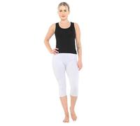 Crazy Chick® Women Cropped 3/4 Length Cotton Legging Soft Extra Comfort Capri Pants Plus Size UK 8-30 (Light Grey, 10)