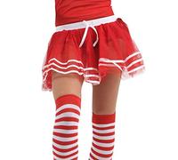 Crazy Chick® Women’s Cheerleader Tutu Skirt with Bow - Ladies Cheerleader Fancy Dress Costume Accessory (One Size, Red & White)