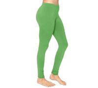 Crazy Chick Womens Cotton Full Length Leggings, Ladies Soft Stretchy Skinny Elastic Waist Workout Gym Yoga Pants Plus Size 8-30, (Green-8)