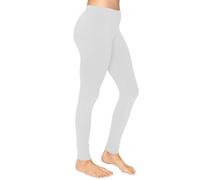 Crazy Chick Womens Cotton Full Length Leggings, Ladies Soft Stretchy Skinny Elastic Waist Workout Gym Yoga Pants Plus Size 8-30, (Grey-8)