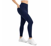 Crazy Chick® Women's Cotton Rich Full Length High Waisted Leggings with Pocket - Ladies Non See Through Legging for Gym Stretchy Workout Running Yoga Pants Plus Size 8-30