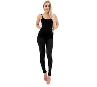 Crazy Chick® Women's Full Length Cotton Leggings Ladies Soft Stretchy Gym Yoga Ankle Legging Plus Sizes 8-30 (Black, 8)