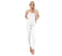 Crazy Chick® Women's Full Length Cotton Leggings Ladies Soft Stretchy Gym Yoga Ankle Legging Plus Sizes 8-30 (White, 10)