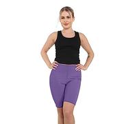 Crazy Chick® Women's Microfiber Cycling Shorts - Ladies Yoga Gym Workout Running Cycling Sports Shorts Stretchy 1/2 Length Legging Plus Size S-XXL
