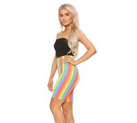 Crazy Chick® Women's Microfiber Cycling Shorts - Ladies Yoga Gym Workout Running Cycling Sports Shorts Stretchy 1/2 Length Legging Plus Size S-XXL (Rainbow, L-XL)