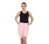 Crazy Chick® Women's Microfiber Cycling Shorts - Ladies Yoga Gym Workout Running Cycling Sports Shorts Stretchy 1/2 Length Legging Plus Size S-XXL (Baby Pink, S-M)