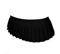 Crazy Chick® Women's Mini Sexy Pleated Skirt - Ladies Plain Short Stretch Skirt - Attractive Gogo Skirt - Schoolgirl Pleated Skirt Cosplay Costumes (Black, 8)