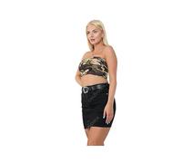 Crazy Chick® Women's Plain Yellow Strapless Stretch Vest Bra Crop Top Ladies Bandeau Boob Tube UK Sizes 8-14 (Camouflage, 12)