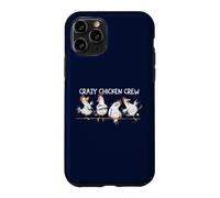 Crazy Chicken Crew Farm Cartoon Hand Drawn Case for iPhone 11 Pro