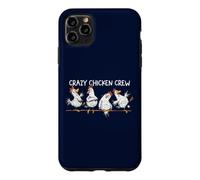 Crazy Chicken Crew Farm Cartoon Hand Drawn Case for iPhone 11 Pro Max
