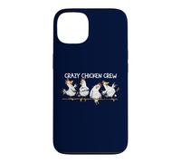 Crazy Chicken Crew Farm Cartoon Hand Drawn Case for iPhone 13