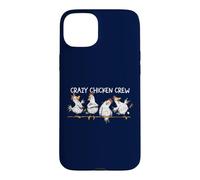 Crazy Chicken Crew Farm Cartoon Hand Drawn Case for iPhone 15 Plus