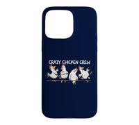 Crazy Chicken Crew Farm Cartoon Hand Drawn Case for iPhone 15 Pro Max