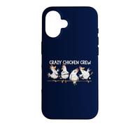 Crazy Chicken Crew Farm Cartoon Hand Drawn Case for iPhone 16