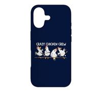 Crazy Chicken Crew Farm Cartoon Hand Drawn Case for iPhone 17