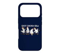 Crazy Chicken Crew Farm Cartoon Hand Drawn Case for iPhone 17 Pro