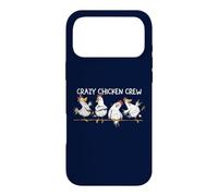 Crazy Chicken Crew Farm Cartoon Hand Drawn Case for iPhone 17 Pro Max