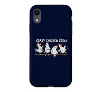Crazy Chicken Crew Farm Cartoon Hand Drawn Case for iPhone XR