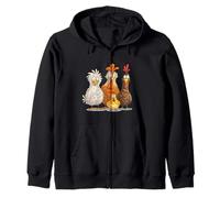 Crazy Chicken Family Funny Farm Animal Lover Men Women Kids Zip Hoodie