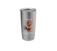 Crazy Chicken I’m Fine It's Fine Everything is Fine Stainless Steel Insulated Tumbler